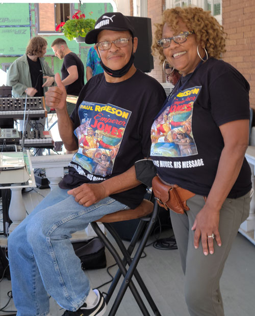 Janice Sykes-Ross, executive director of the Robeson House, and DJ Eric Sykes of EGS Productions during Porchfest 2022 at the Paul Robeson House & Museum, June 4, 2022.