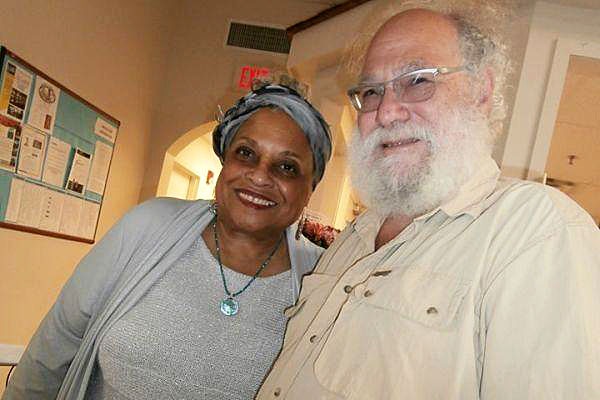 Larry Robin of Moonstone with Frances P. Aulston, founder of the West Philadelphia Cultural Alliance (WPCA), in a 2013 photo. Robin received a Paul Robeson Freedom Fighter Award from the WPCA.