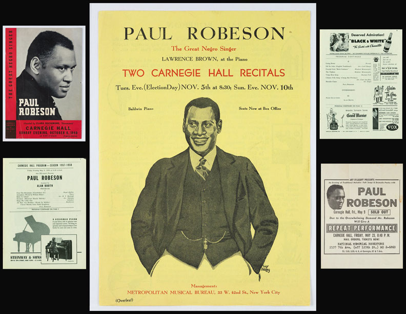 Paul Robeson sang at Carnegie Hall in New York several times over his career - the first time in 1929 and the last, 1958.