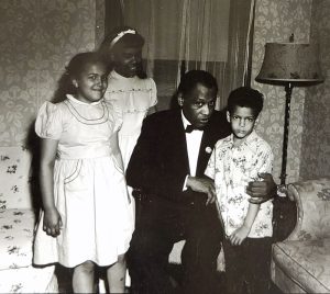 Paul Robeson with a young Julian Bond at the home of Bond's father Horace Mann Bond, then-president of Lincoln University, in 1949. Bond would grow up to be a civil rights activist and Georgia state senator.