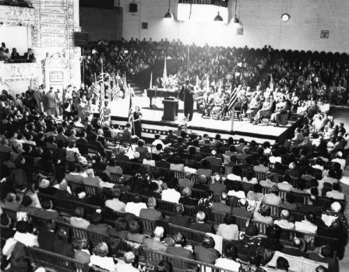 Paul Robeson sings at the Metropolitan Opera House in Philadelphia in 1949.